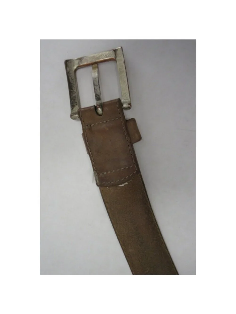 Allen Edmonds Belt 44 Leather Dress Silver Buckle Handcrafted USA *